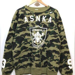 Vintage Bape Raiders General Football Rugby Padded Shoulder Raglan Sweatshirt